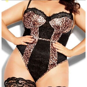 New City Chic Leopard Bodysuit 36 c/d or 36dd/ddd